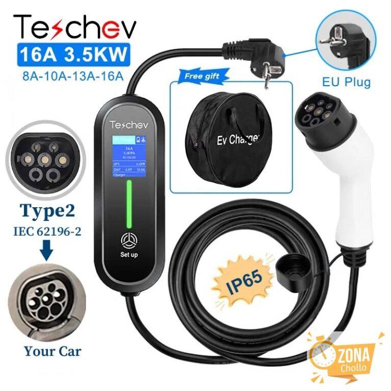 Cargador Portátil para Vehículos Eléctricos Teschev Tipo 2/Tipo 1… — 63,48 €