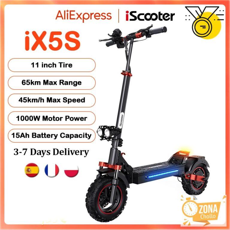 Patinete eléctrico iScooter iX5s de 15 Ah y 1000 W, potente… — 391,49 €