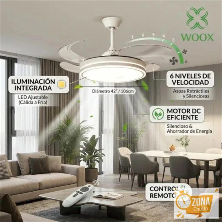 Ventilador de techo WOOX 42 pulgadas Retráctil 80 vatios 6 niveles… — 49,34 €