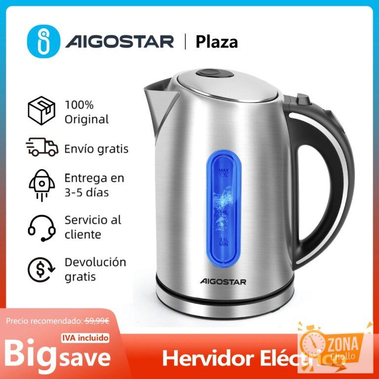 Hervidor Eléctrico de Acero Inoxidable, 1,7 L, Iluminación LED… — 21,50 €