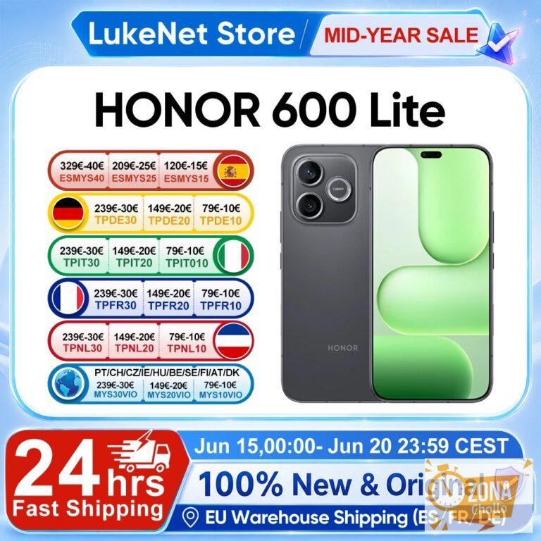 Teléfono Inteligente HONOR 600 Lite 5G Versión EU MediaTek Dimensity… — 256,26 €