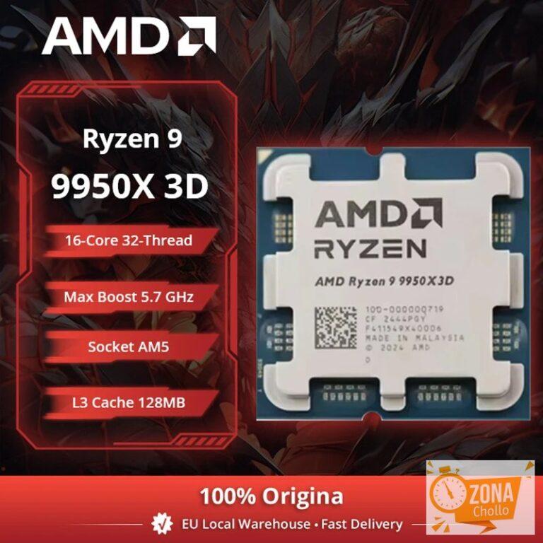 CPU AMD Ryzen 9 9950X3D de 16 Núcleos, 5.7GHz, 144MB de Caché… — 1,58 €
