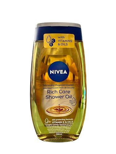 NIVEA Aceite de ducha nutritivo (1 x 200 ml), Gel de ducha cuidado