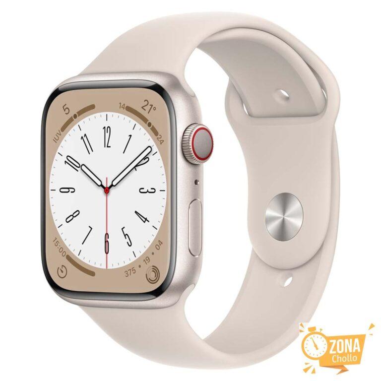 Apple Watch Series 8 GPS + Cellular 45mm con caja de aluminio blanco… — 199 € -63%
