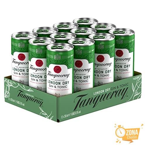 Tanqueray Ginebras London Dry Gin y Tonic 250 ml x 12 — 10,30 € -62%