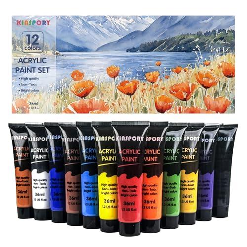KINSPORY Pinturas Acrílicas 12 x 36 ml Resistente al Agua… — 7,99 €