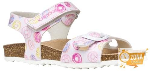 Geox J Adriel Girl C, Sandalias Niñas, White Dk Fucsia, 36 EU — 20,95 € -60%