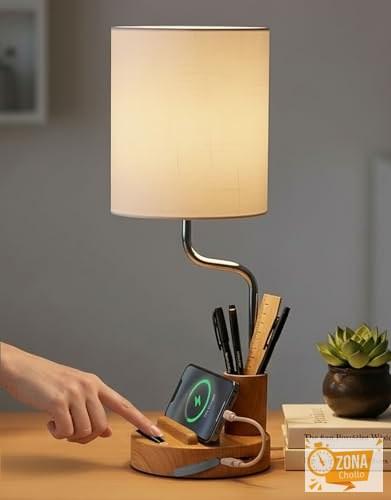 OUTON Lámpara de Mesa Inalámbrica con Portalápices, Lámpara de… — 9,99 € -65%
