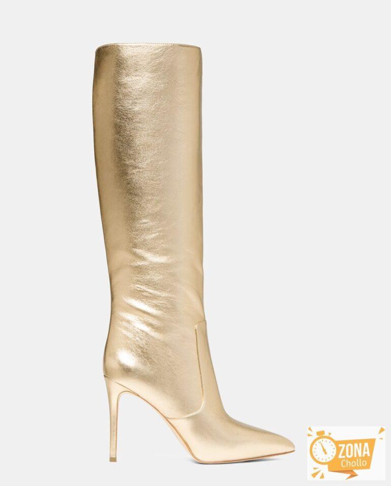 Botas Rue Stiletto de mujer en piel metalizada con tacón de aguja — 85,00€ € -80%