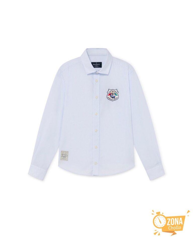 Camisa de niño blanca parche escudo — 15,00€ € -80%