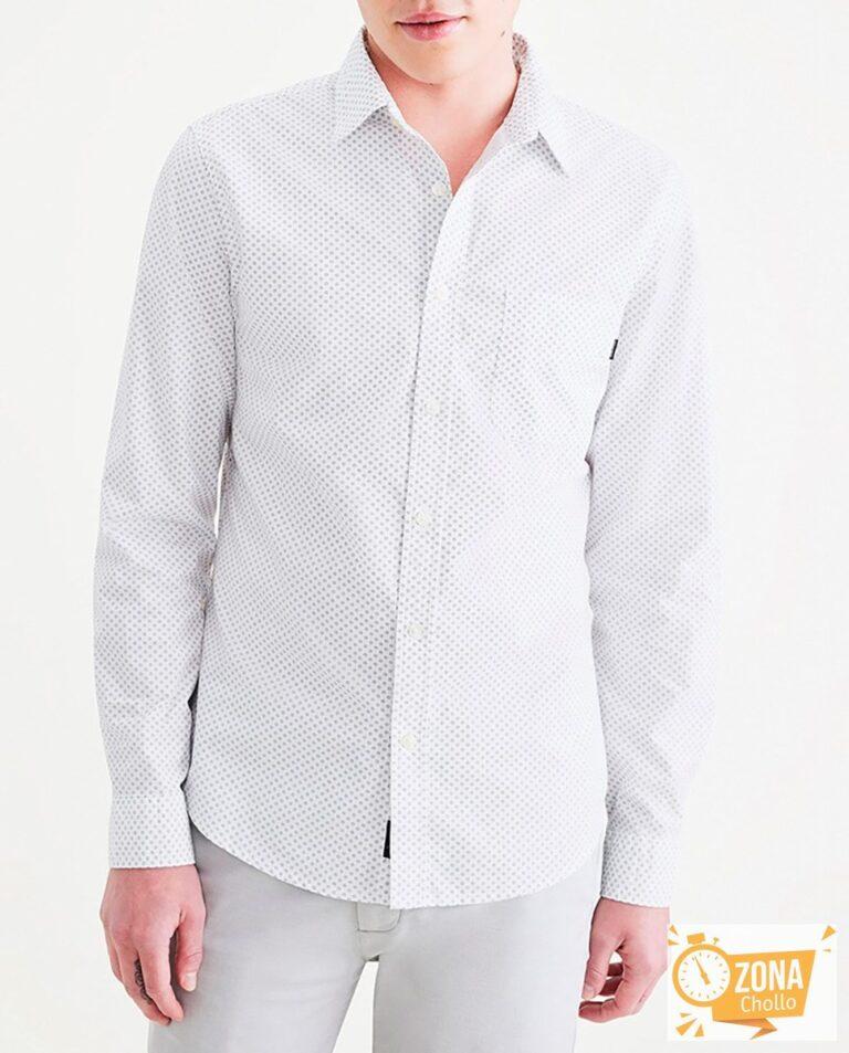Camisa de hombre slim fit de manga larga, con mini cuadro tipo pata… — 15,00€ € -81%