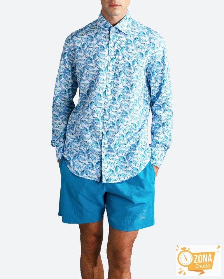 Camisa de hombre manga larga motivos florales tallas grandes — 51,00€ € -80%