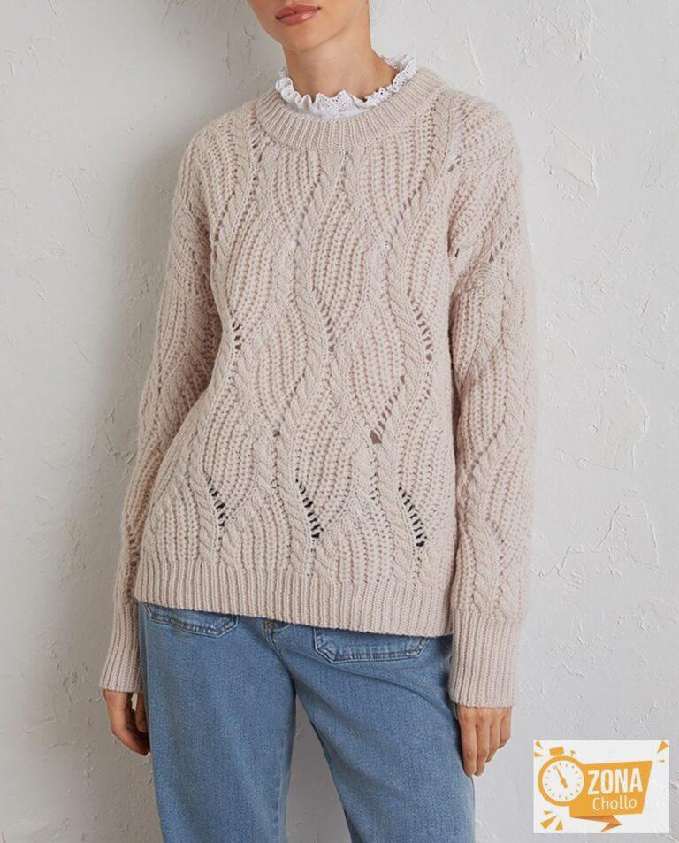 Jersey de punto con cuello redondo de mujer — 15,00€ € -81%