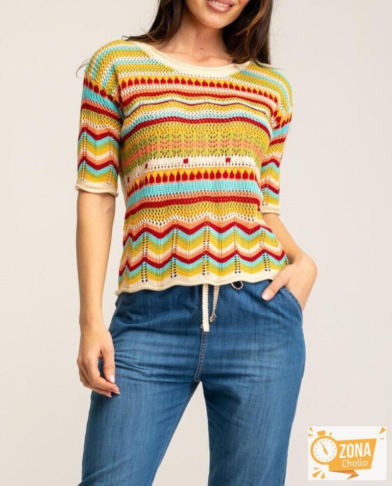 Jersey media manga crochet — 15,95€ € -80%