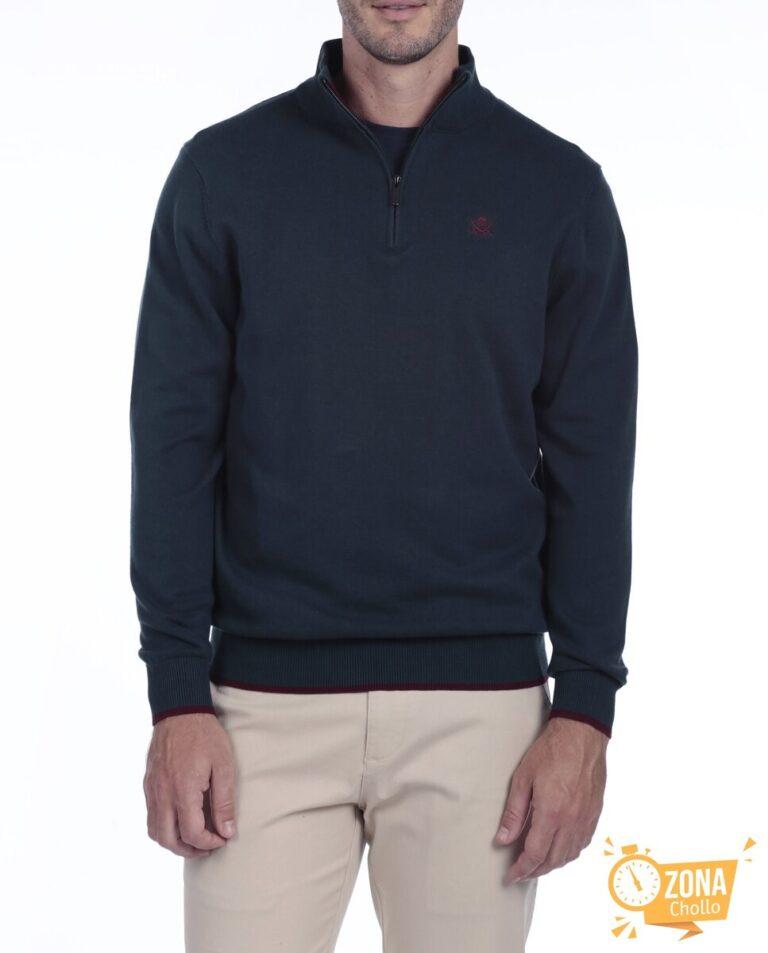Jersey Cuello Media Cremallera Hombre Manga Larga — 24,95€ € -79%