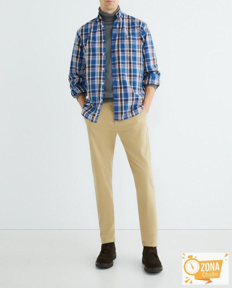 Pantalón de hombre chino algodón tencel — 48,00€ € -80%