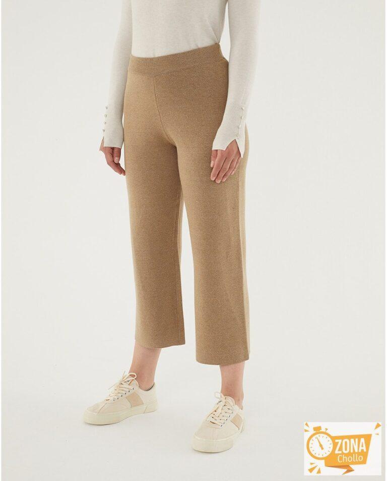 Pantalón culotte de mujer de punto con cintura elástica — 15,00€ € -81%