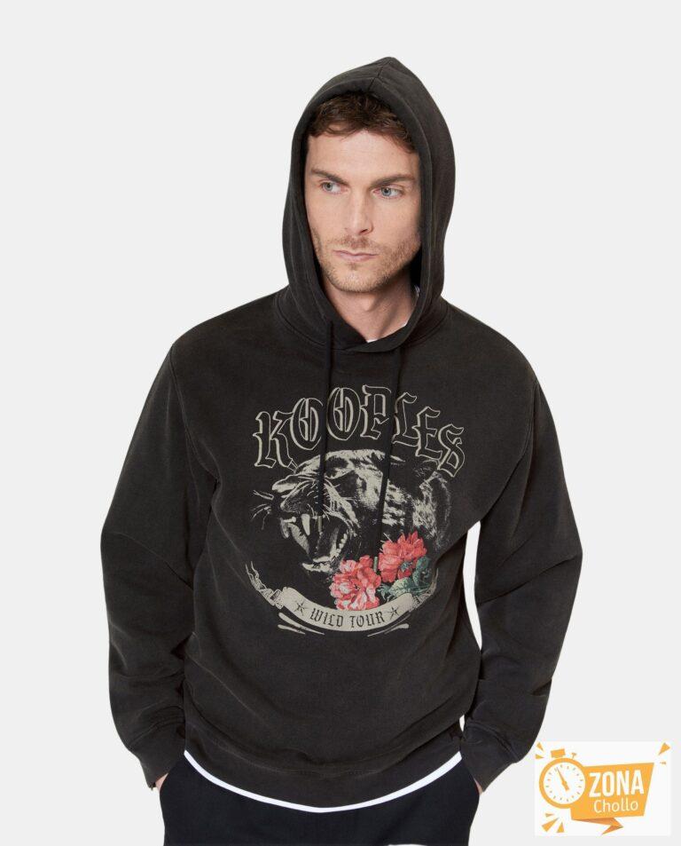 Sudadera de hombre con capucha y serigrafía Pantera Negro The…