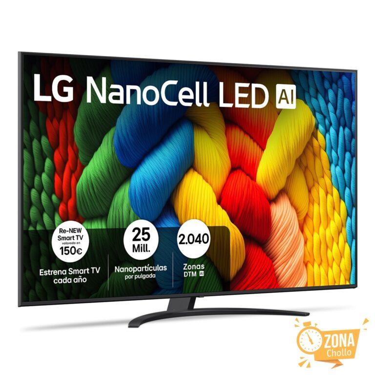 TV LED NanoCell AI 189cm (75″) LG 75NANO81A6A, 4K Smart TV… — 299 € -64%