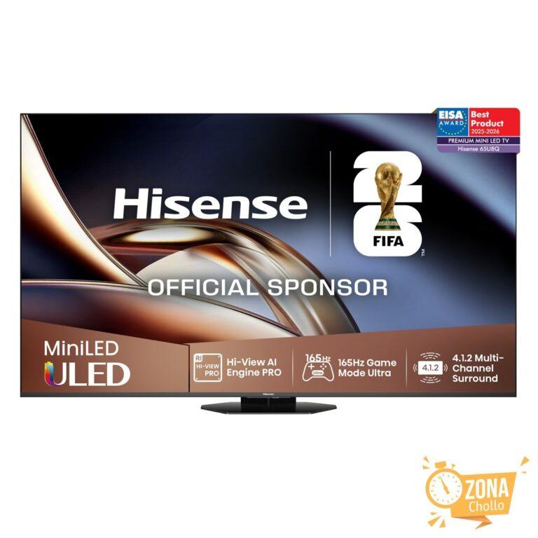 TV MiniLED 164 cm (65″) Hisense 65U8Q, UHD 4K, Smart TV… — 254,15 € -73%