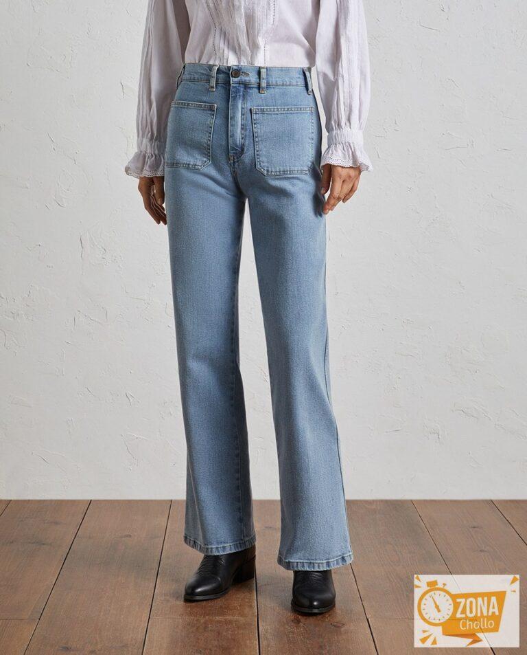 Vaquero flare de mujer bolsillos frontales — 15,00€ € -81%
