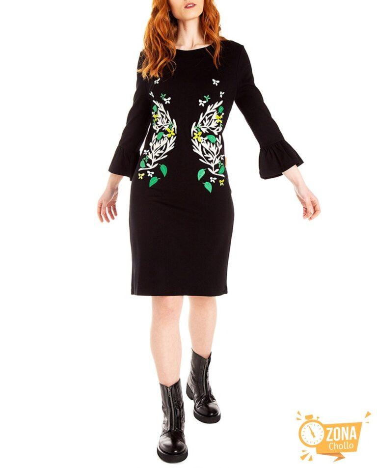Vestido con escote redondo y manga 3/4 — 15,00€ € -81%