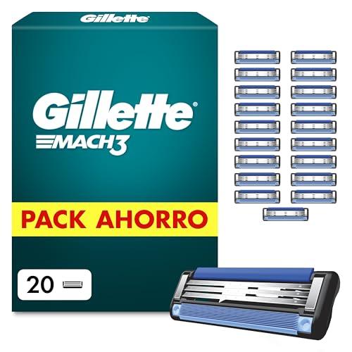 GILLETTE MACH3 BASE CUCHILLAS DE AFEITAR HOMBRE PACK DE 20