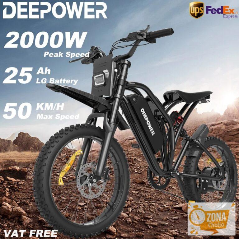 Bicicleta Eléctrica DEEPOWER S21 2000W 48V 25AH para Adultos, con… — 9,85 €