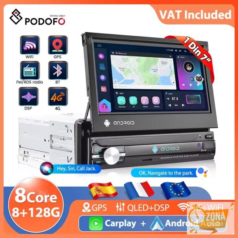 Podofo 7 pulgadas 1Din 8Core Radio de coche Android Carplay pantalla… — 80.34 EUR €
