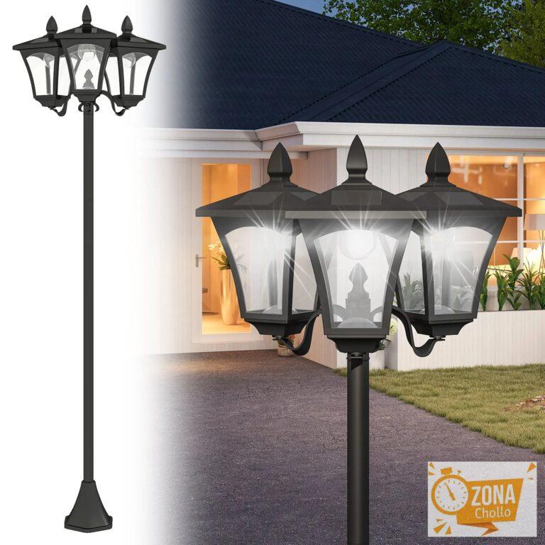 Outsunny Farol Solar de Jardín 3 Luces LED Impermeable IP44 Sensor… — 65,77 €