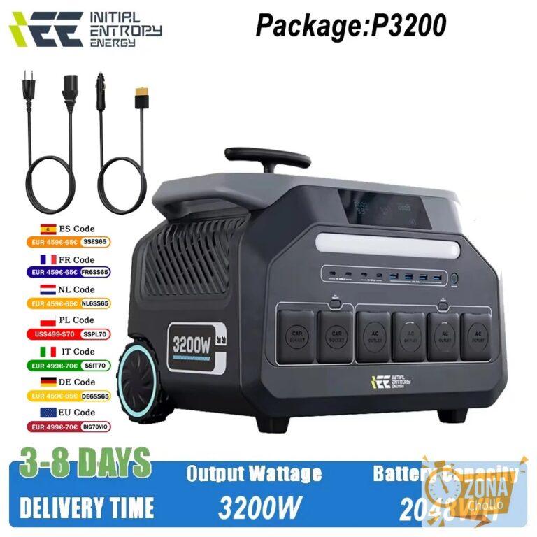 Estación de energía portátil IEE P3200 de 3200W (salida máxima de… — 640,74 €