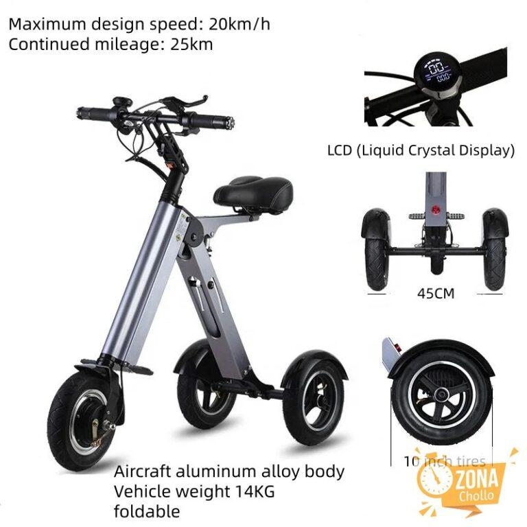 Triciclo Eléctrico Plegable de 14 kg, 250 W, 36 V, 25 km/h, Scooter… — 662,40 €