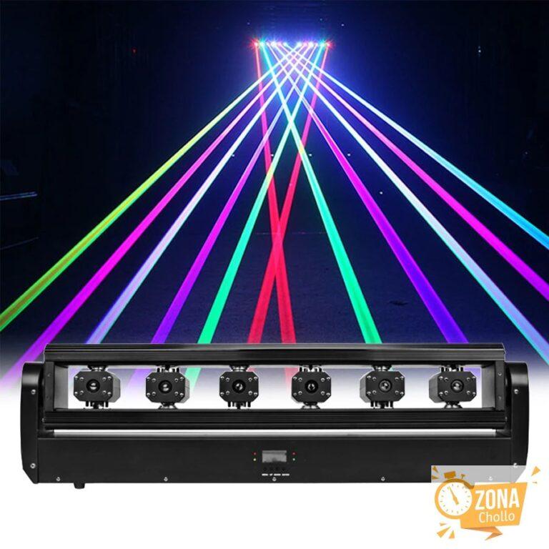 Haz de luz láser con cabezal móvil, 6x500mW, a todo Color, RGB, 3 en… — 260,62 €