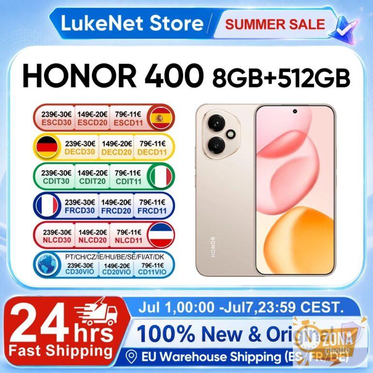 Versión EU HONOR 400 Smartphone 5G Snapdragon 7 Gen 3 Cámara IA de… — 294,54 €