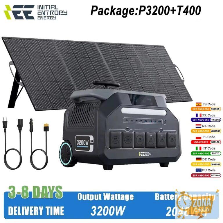 Estación de Energía Portátil IEE de 3200W y 2048Wh + 1 Panel Solar… — 1016,04 €
