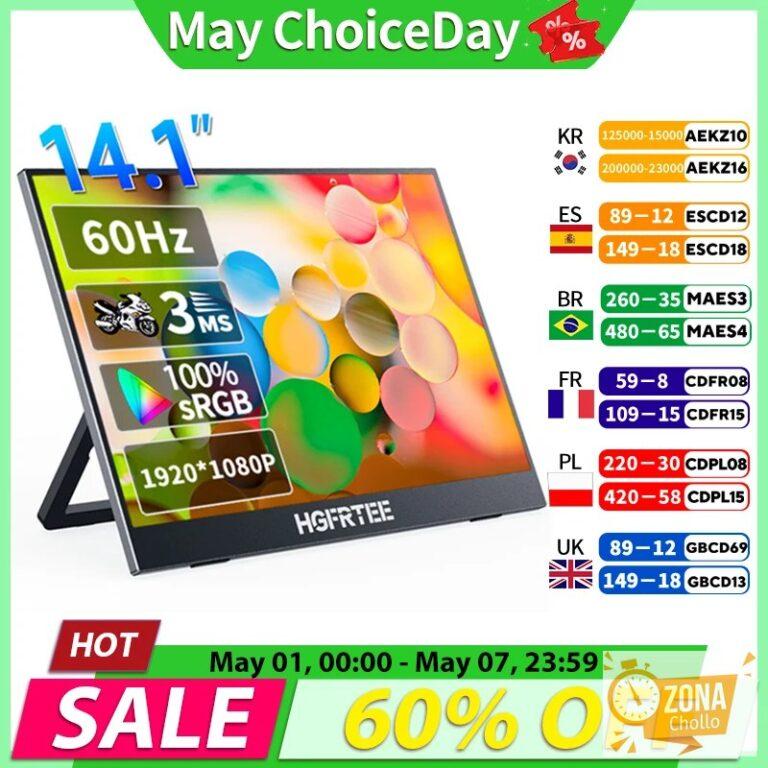 Monitor portátil de 14,1 pulgadas 1080P IPS 100%SRGB pantalla… — 49,18 €