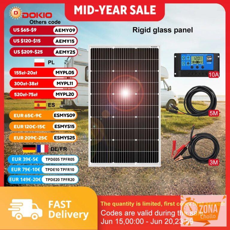 DOKIO 18V 100W paneles solares/Kit monocristalino de 100W Panel de… — 50.39 EUR €