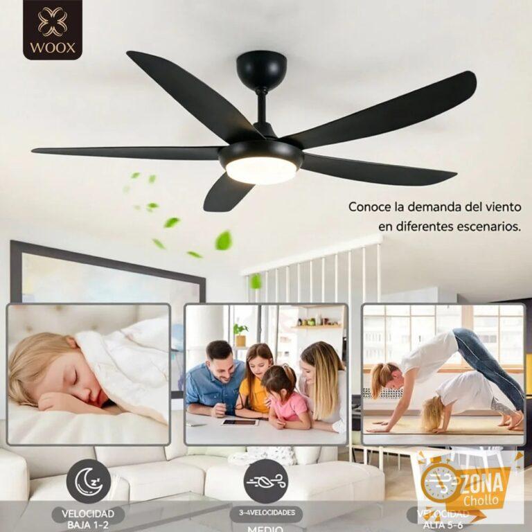 Ventiladores de techo modernos de 40″ con luz, control remoto, 6… — 60,21 €
