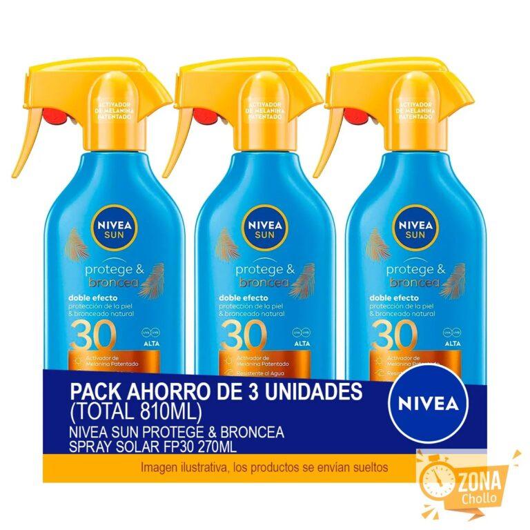 NIVEA SUN Protege & Broncea Spray Solar FP30 270ml – Pack ahorro de… — 31,96 €