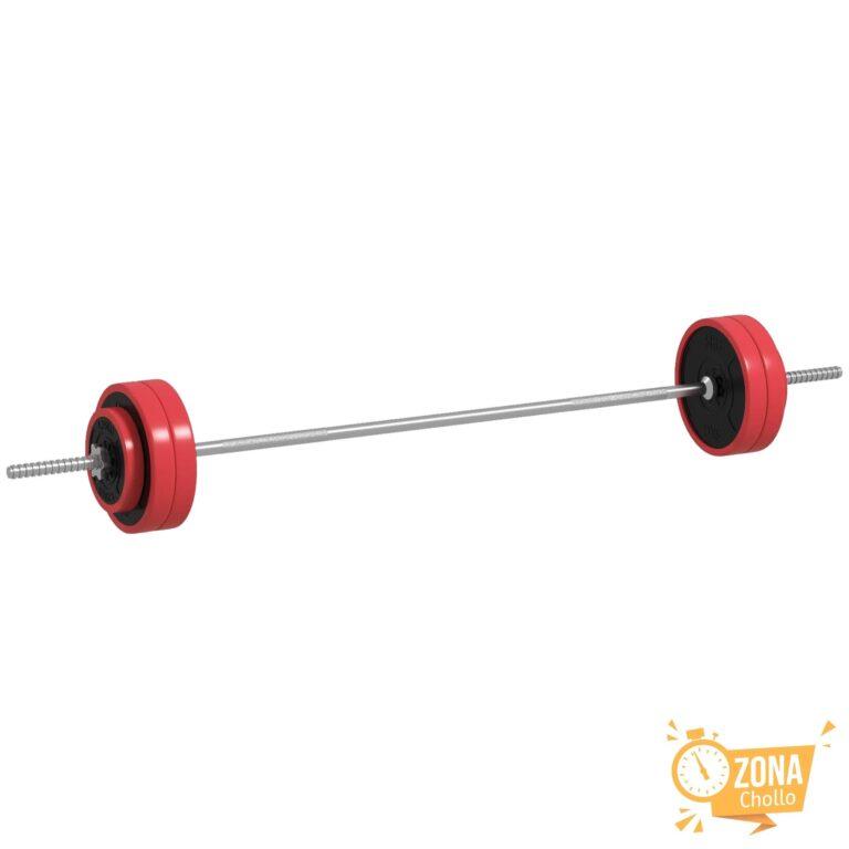 SPORTNOW Barra de Pesas 30 kg con 6 Discos y 1 Barra 170x26x26 cm Rojo — 74,61 €