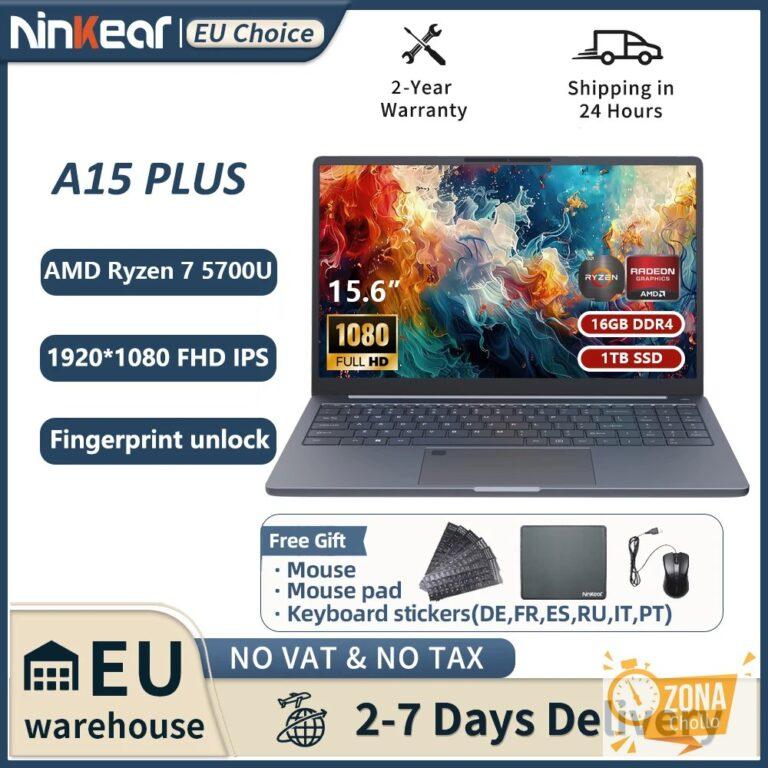 Portátil Ninkear A15 PLUS de 15.6 Pulgadas, Pantalla IPS FHD, AMD… — 5,19 €