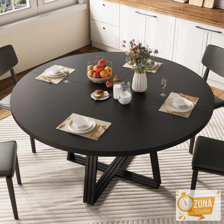 Mesa de comedor redonda de 120 cm de largo para 4-6 personas, mesas… — 89,38 €