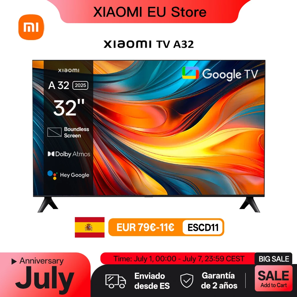 Xiaomi TV A 32: ¡Un televisor compacto con pantalla colorida a un