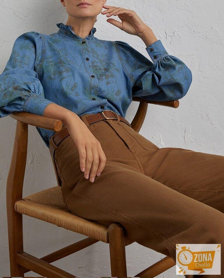 Blusa denim estampada de mujer — 15,00€ € -81%