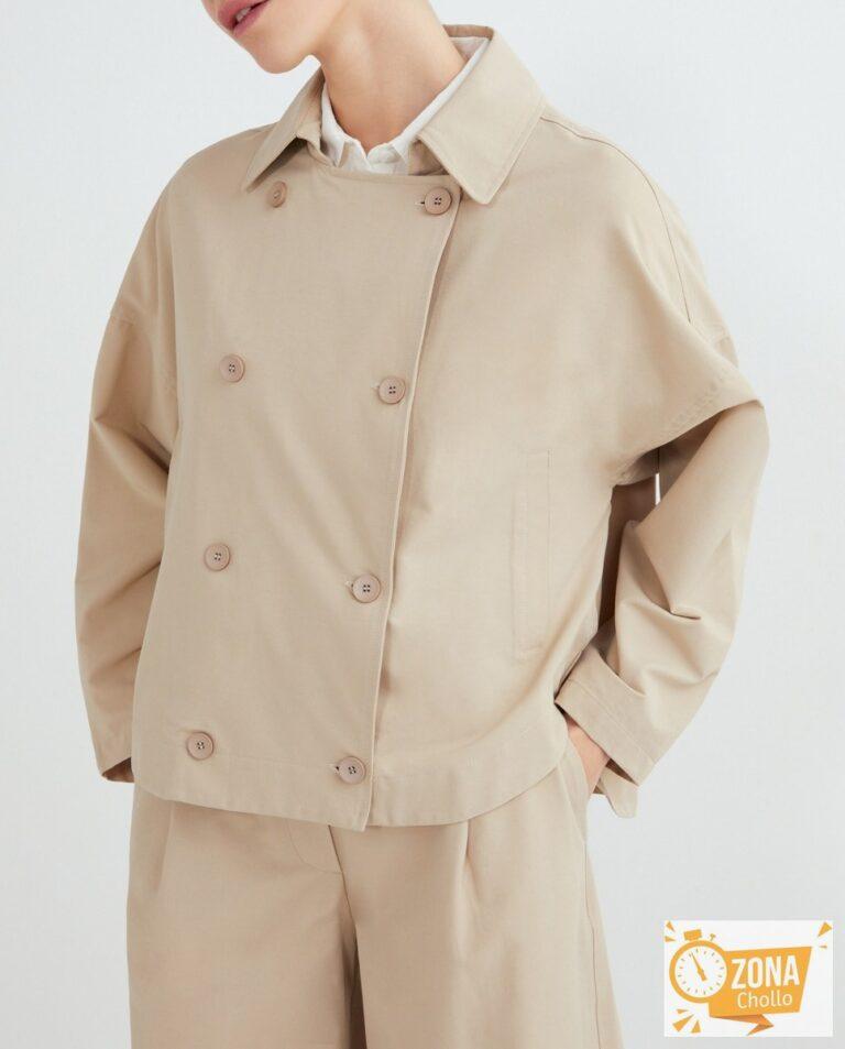 Chaqueta cruzada con manga larga mujer — 47,00€ € -80%
