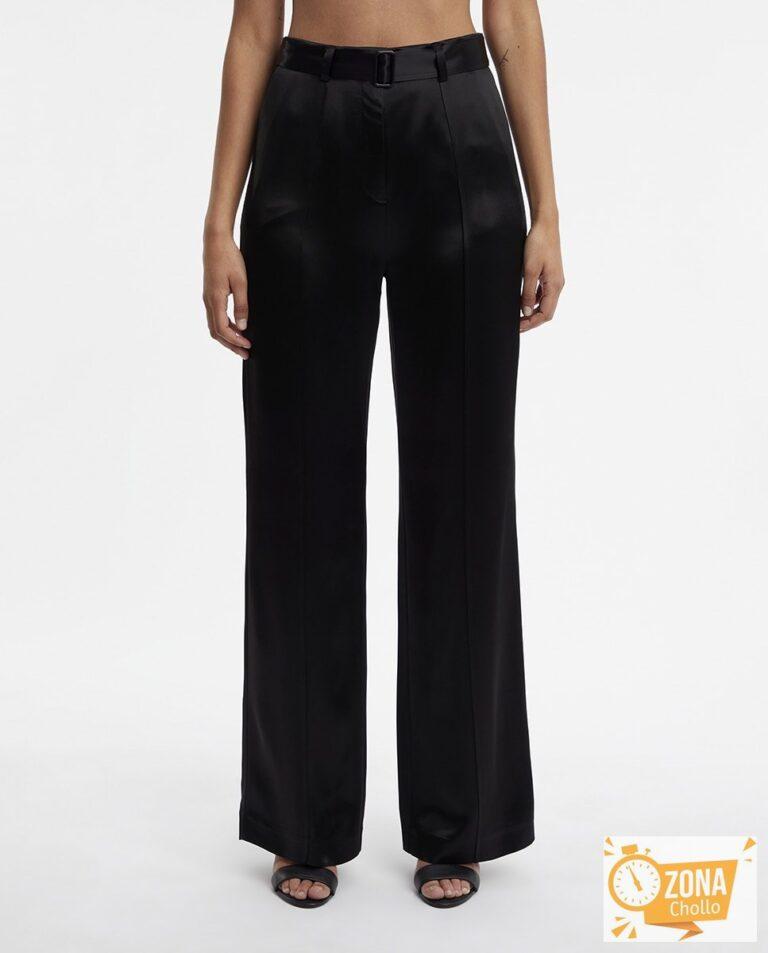 Pantalón de satén con pierna ancha — 49,00€ € -80%