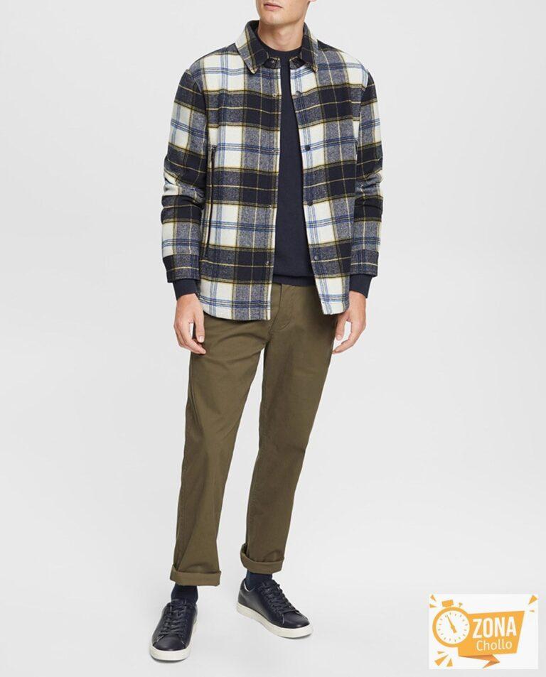 Sobrecamisa cuadros de hombre regular fit con lana — 27,00€ € -81%