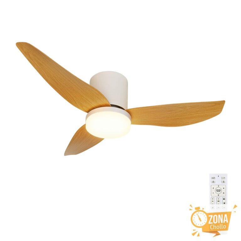 Ventilador de Techo con Luz LED, 6 Velocidades y Control Remoto… — 44.99 €