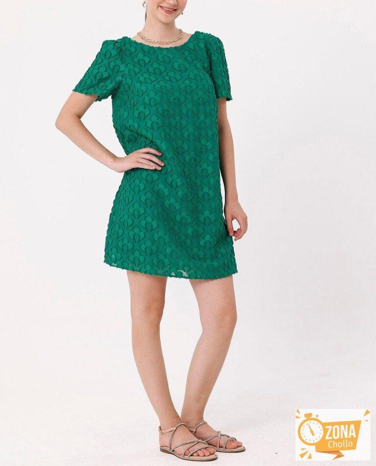 Vestido de mujer manga corta con flores de encaje — 16,00€ € -81%