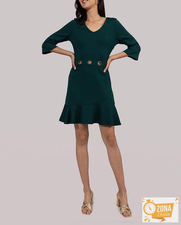 Vestido corto mujer de manga tres cuartos acampanada — 15,00€ € -81%